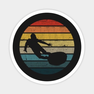 Bodyboarding Surfer Silhouette On A Distressed Retro Sunset product Magnet